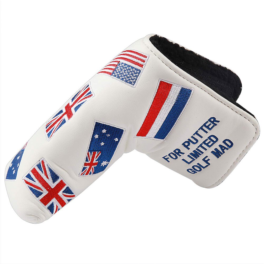 Outdoor Accessories Parts Protective Self Putter Head Cover Sports Golf PU Leather US Flag Pattern Tool Decorative