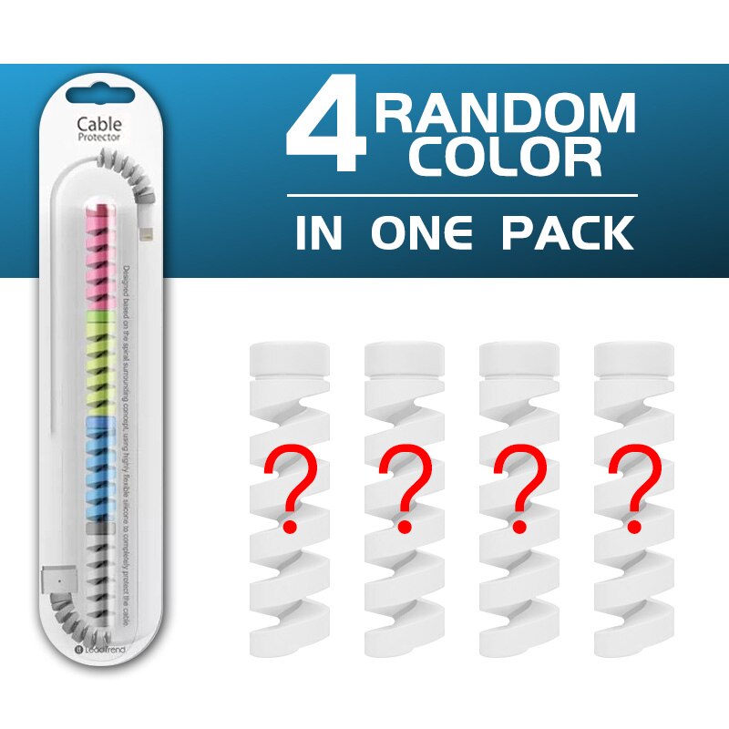 FONKEN 4 stks/partij USB Kabel Protector Winder Twisted Oplaadkabel Beschermhoes Lente Twine Oortelefoon Kabel Cover Mouw Saver: Default Title