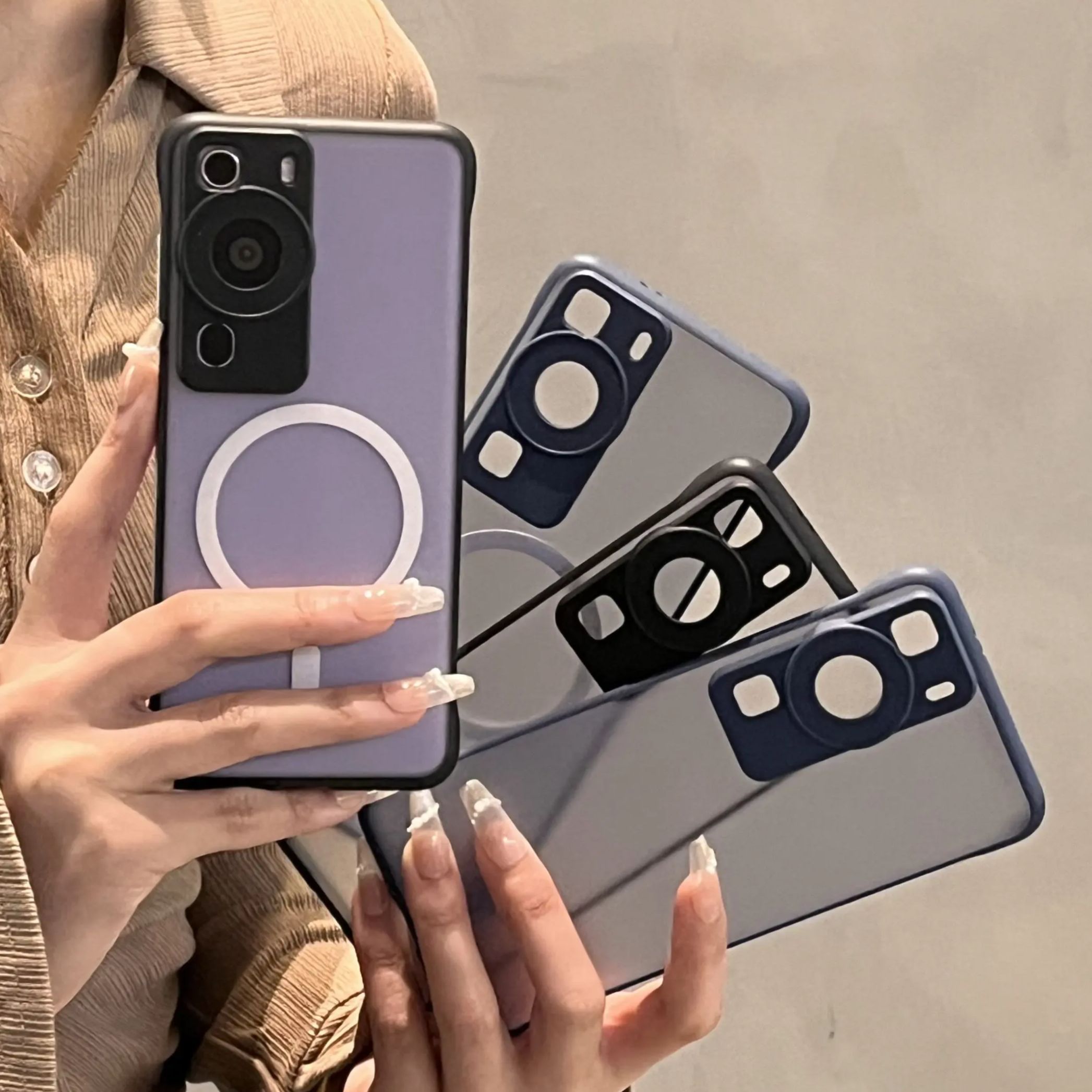 För magsafe ultratunt ramlöst magnetiskt skal för huawei mate 70 60 p70 p60 nova 13 honor 300 200 pro kylande matt hårt skal