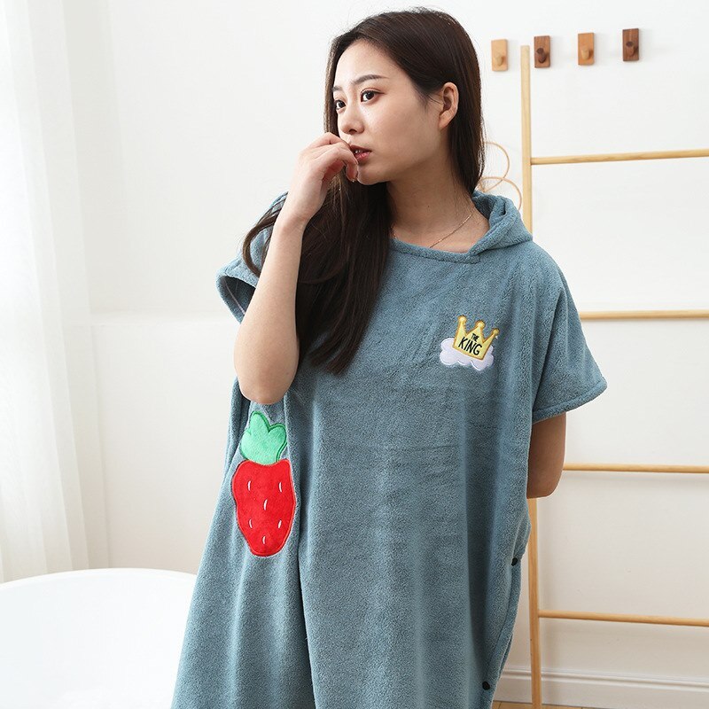 Wearable Microfiber Bathrobe Woman Shower Female Soft Bath Towel for Adults for Home Textiles Bath and Sauna Towels Bathroom: A