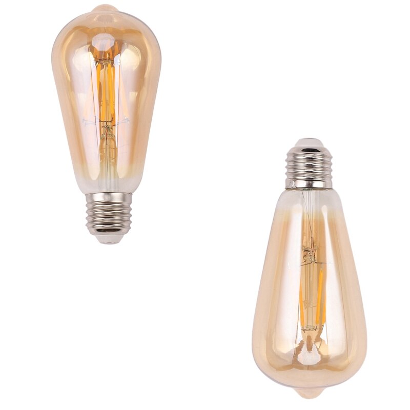 2 Pcs Dimmable E27 Retro Vintage Filament ST64 COB LED Bulb Light Lamp Voltage 220V, 4W &amp; 8W