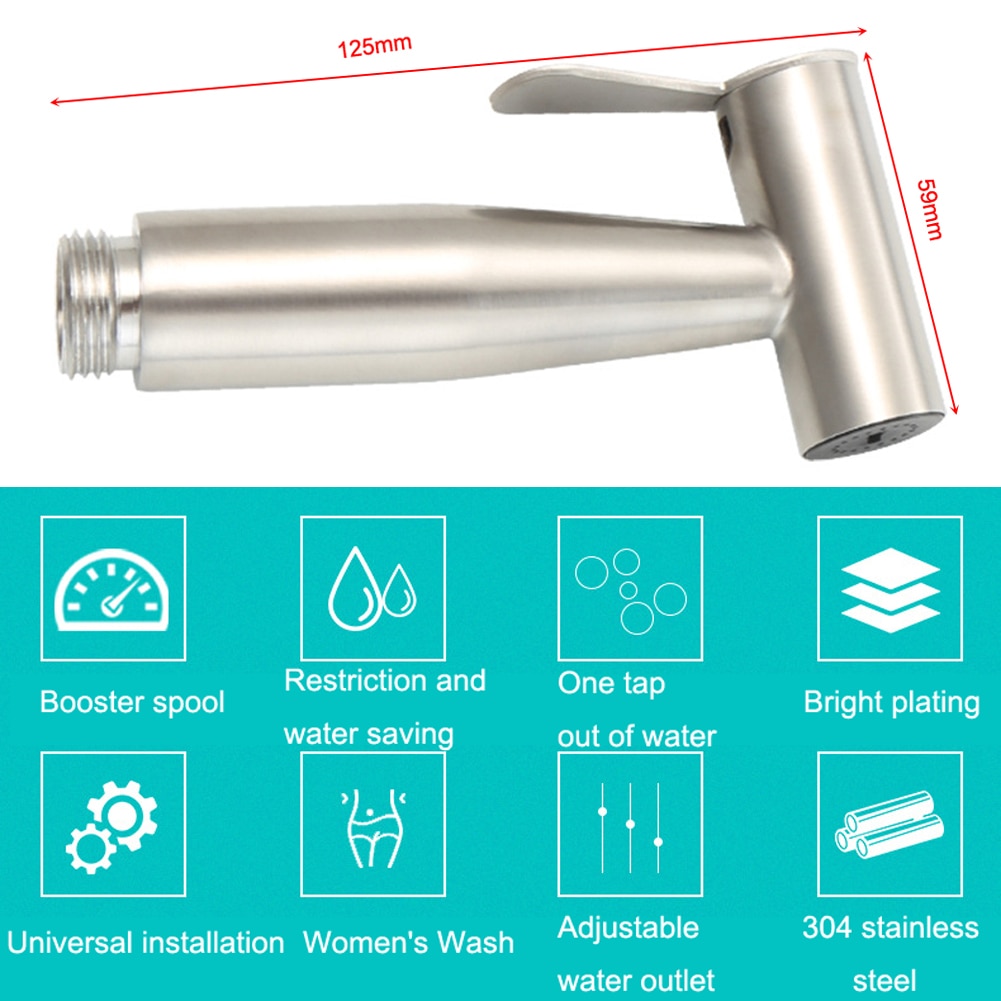 Handheld Bidet Spray Shower Set Wall Bracket Toilet Sprayer Douche kit Bidet Faucet Brushed For Hardware Supplies