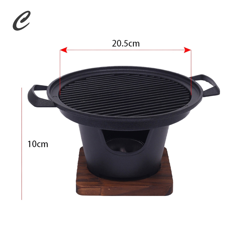 Mini Barbecue Grill Japanese Alcohol BBQ Stove Smokeless Portable Indoor Outdoor Grill Oven Plate Roasting Cooker Meat Tools: C
