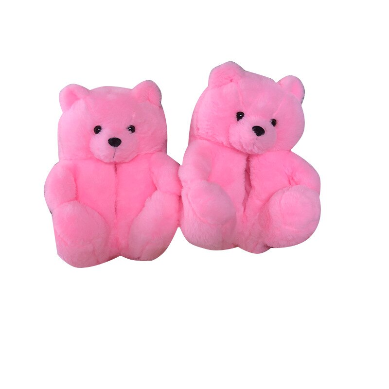 Pantoufles ours en peluche pour femmes et enfants, directe: pink / Children size