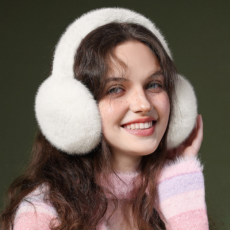 Soft Plush Ear Warmer Winter Warm Earmuffs for Women Men Solid Color Earflap Outdoor Cold Protection Ear-Muffs Ear Cover