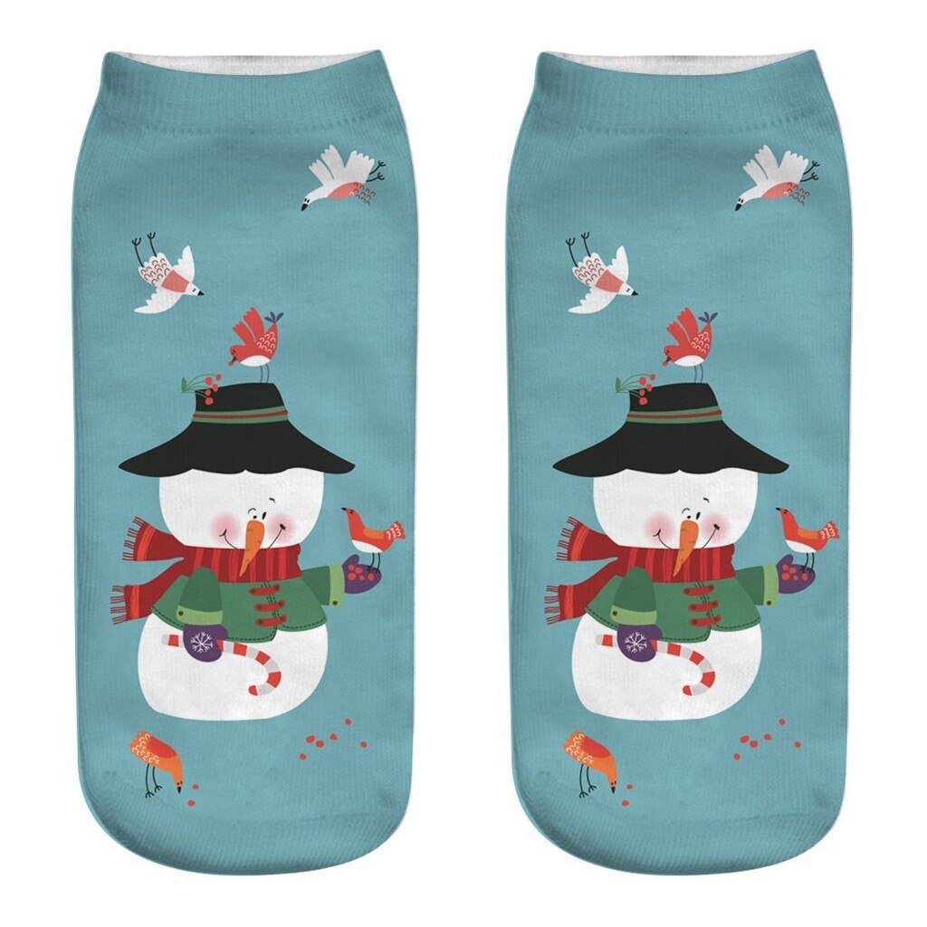 Christmas Tree Snow Elk Cotton Happy Socks Peonfly Autumn Winter Christmas Socks Men Funny Year Santa Claus: P