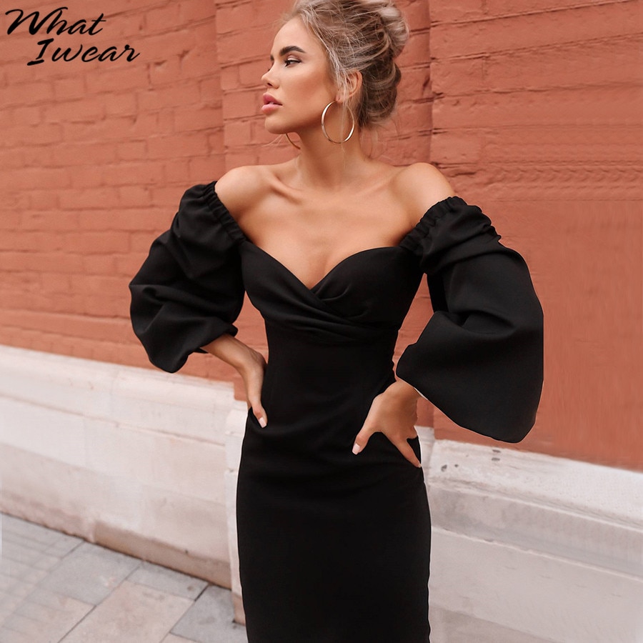 Elegante Jurk Met Uitlopende Mouwen En Strepen main image 0