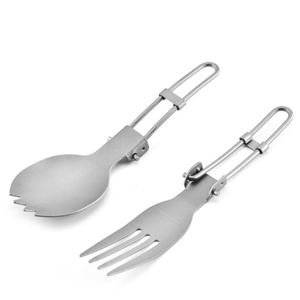 Titanium Portable Spoon Foldable Shovel Durable Camping Picnic Utensil Travel Cutlery Ourdoor Picnic Tableware