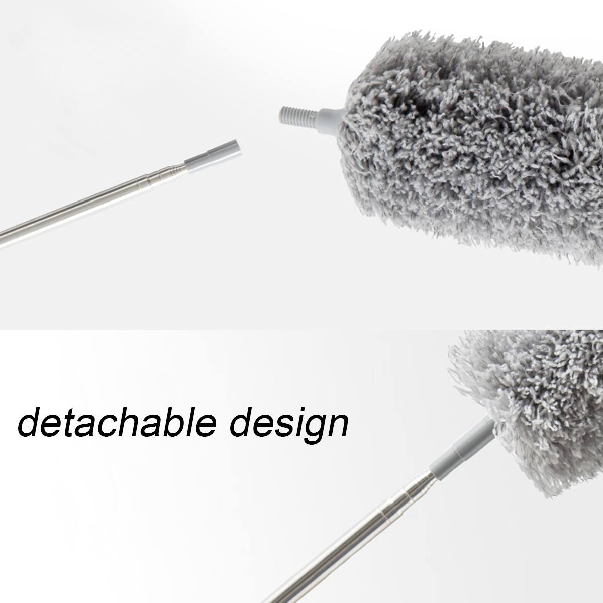 250cm Telescopic Pole Washable Extendable Duster Static Stainless Steel Bendable Brush Lengthen Roof Cleaning Long Handle