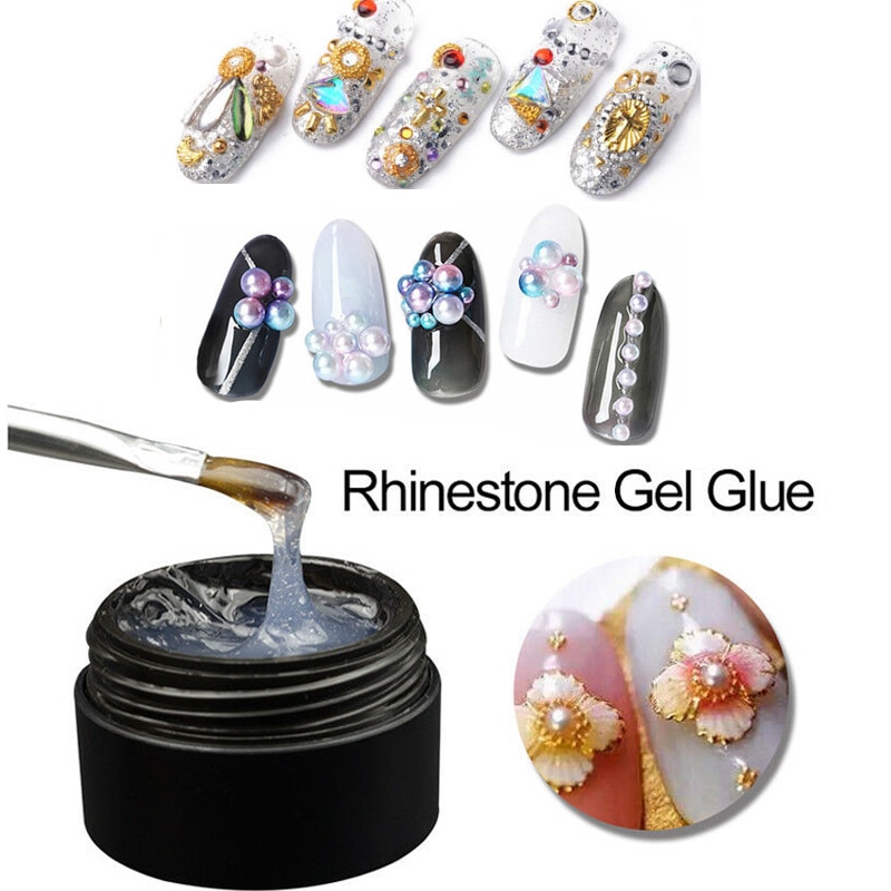Colle Super collante à paillettes, Gel UV 8ml, Nail Art, strass, bijou, accessoire de décoration, Gel adhésif pour ongles, Offres Spéciales
