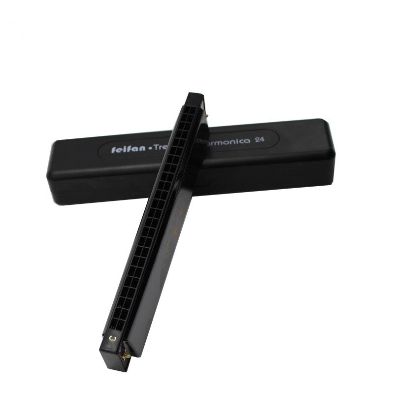 ZONAEL 24 holes Tremolo Harmonica Key of C harp Mouth Organ Musical Instruments Phosphor Bronze Reeds Woodwind Instruments