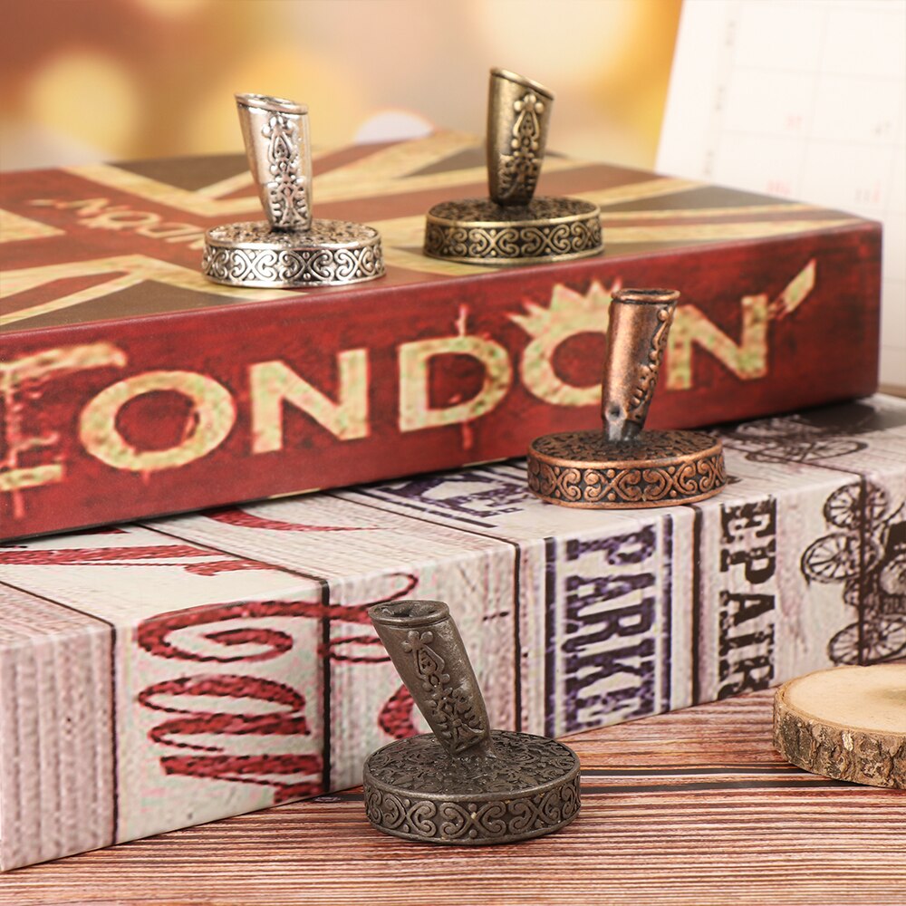 Portalápices de Metal Vintage de estilo europeo, 4 colores, Soporte redondo para bolígrafo, organizador de pluma estilográfica, accesorios para escuela y oficina, 1 ud.