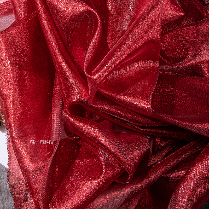 Gradiënt Organza Zijden Gordijn Gouden Bruiloft Kleuterschool Kleding Jurk Creatieve Podiumstof Achtergrondstof: Sakura Roze