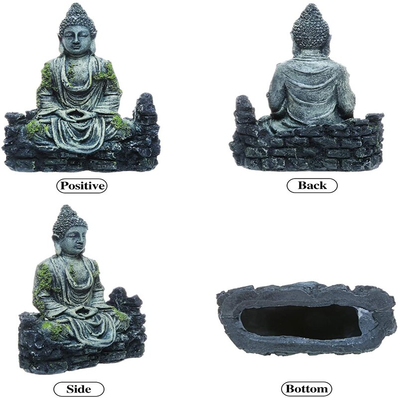 Aquarium bouddha décoration accessoires résine Zen cachette Simulation tortue réservoir Reptiles décor Aquarium accessoires