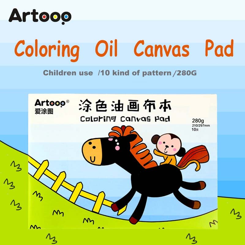 Transon Canvas Kleurboek voor Kinderen Schilderen Cartoon Dier & Figuur A4 Katoen Canvas voor Schilderen 10 Vellen