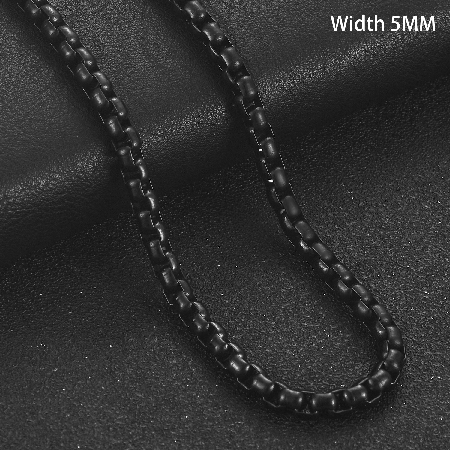 2/3/4/5mm Black Stainless Steel Chain Men's Box Chain Ladies Necklace Jewelry Bracelet: Black 5mm / 75cm  30inch
