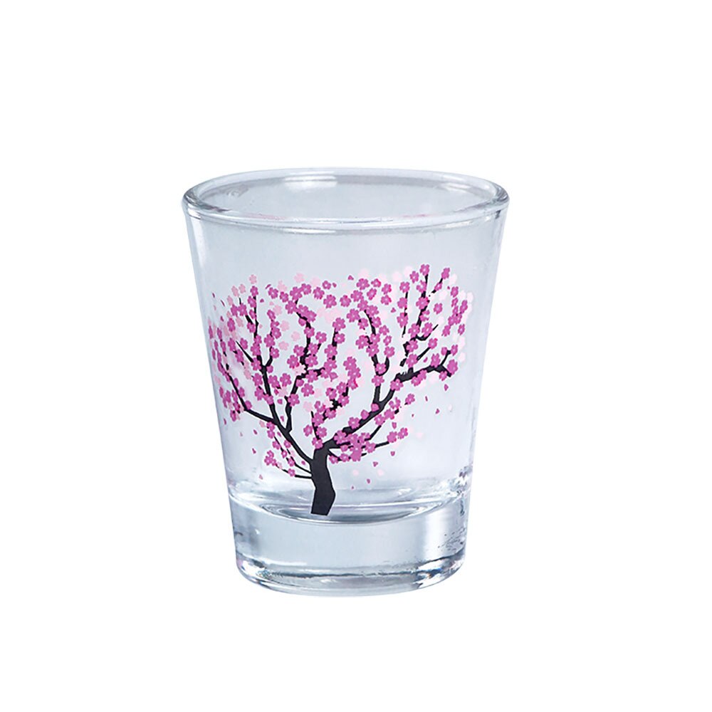 Färgförändrande kopp vinglas japansk magi sakura kopp kall temperatur färgförändrande blomma display skull glas hemanvändningsbar