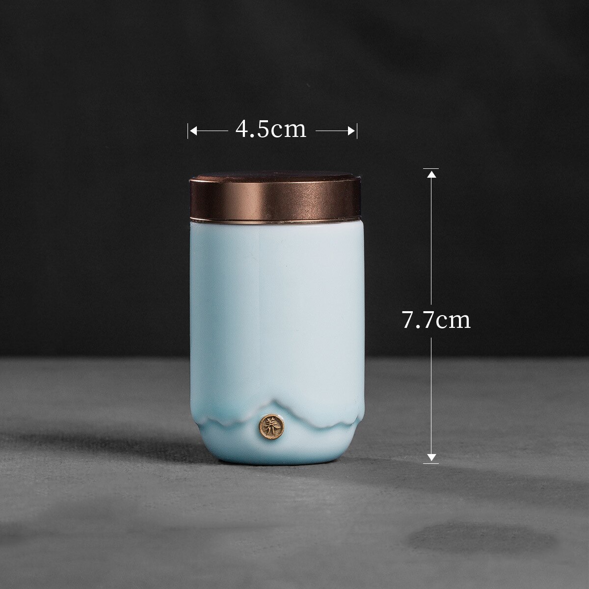 Mini keramisk lugtfri stash jar med låg bærbar rejse te opbevaringsbeholder kan high-end seks farver: Himmelblå