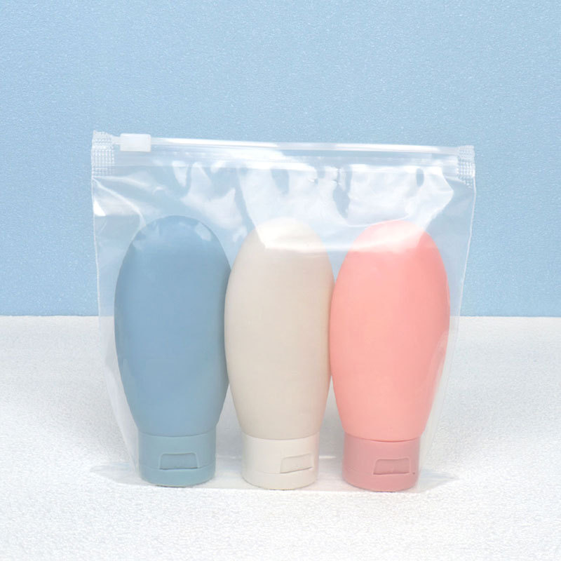 Ensemble de bouteilles rechargeables de voyage, 30/60/100ml, cosmétiques, lavage du visage, crème pour les mains, Lotion, tuyau, distributeur vide, 3/4 pièces: plum