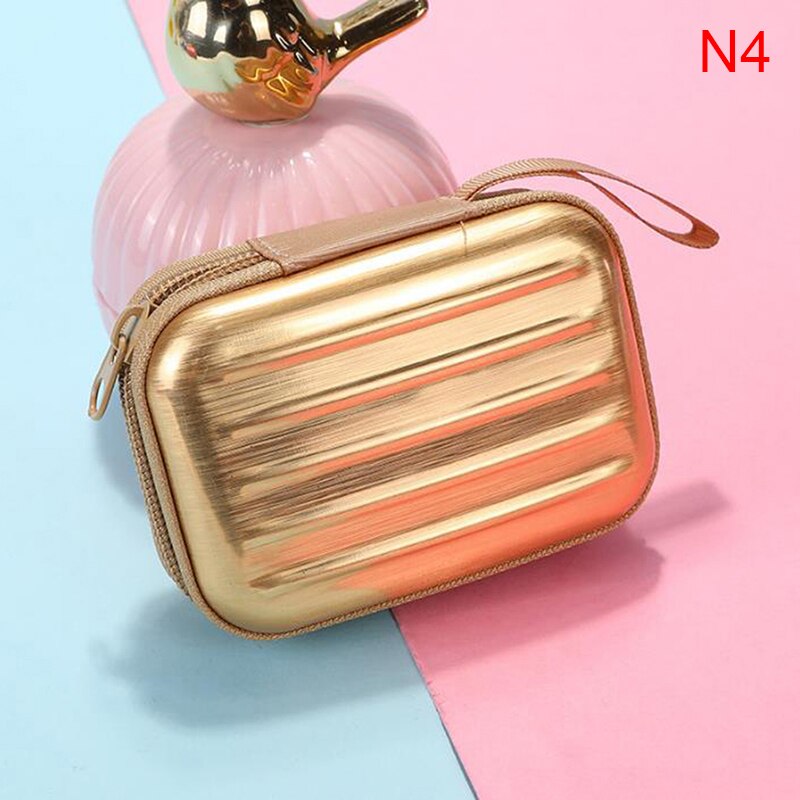 1PC Luggage Model Square Tin Iron Box / Mini Pouch / Key Purse / Pencil Case/steel Box/coin Storage Bag/headset Bag: N4