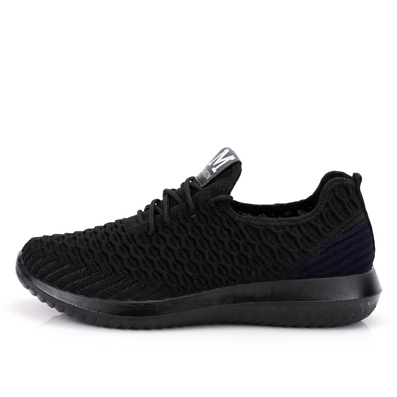 Goedkope tennisschoenen voor heren, licht ademend, sportschoenen voor heren, stabiliteitsschoenen voor heren, sportschoenen voor heren, platte sneakers: Zwart 1 / 6.5