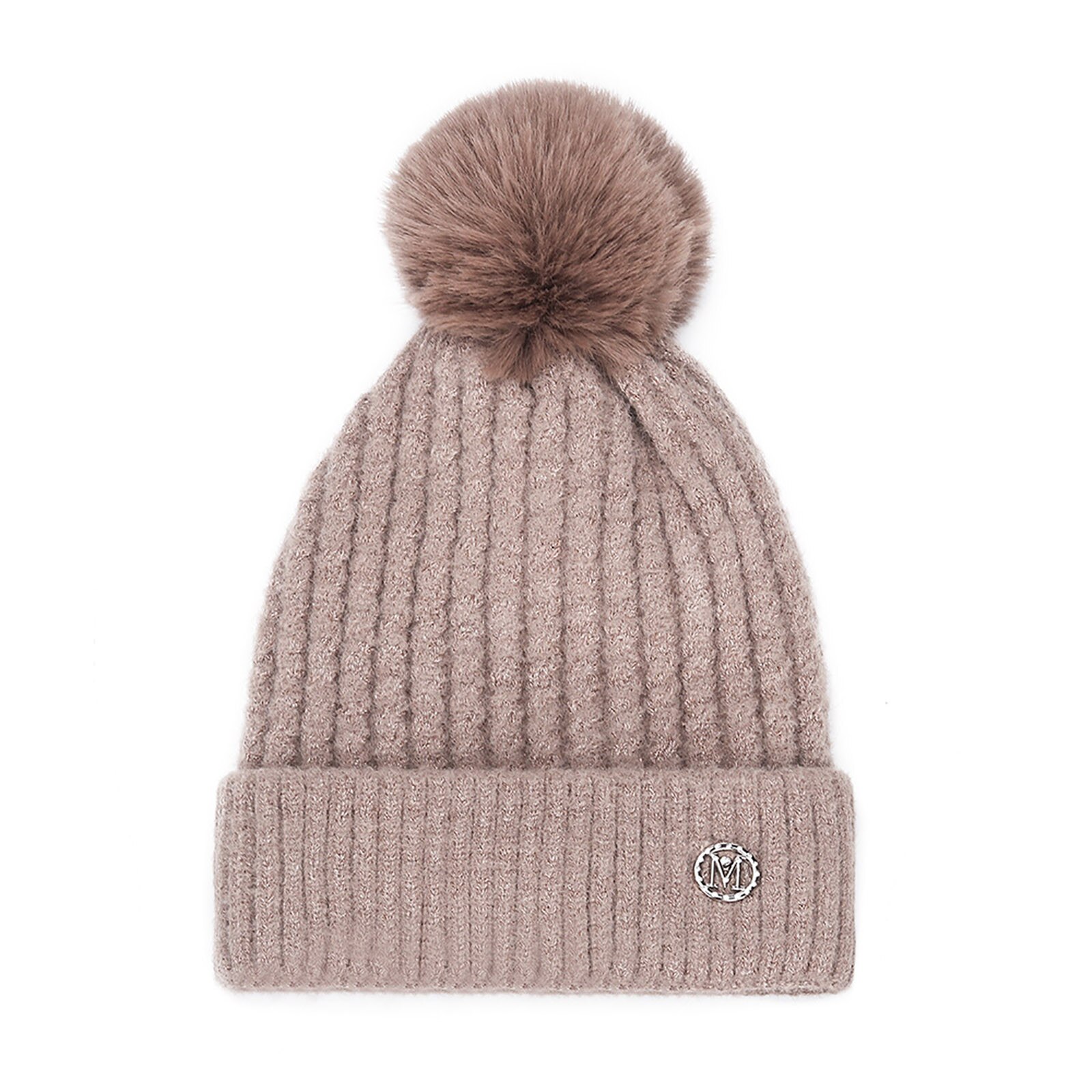 Gorro de lana cálido para mujer, gorro de lana cálido para Otoño e Invierno