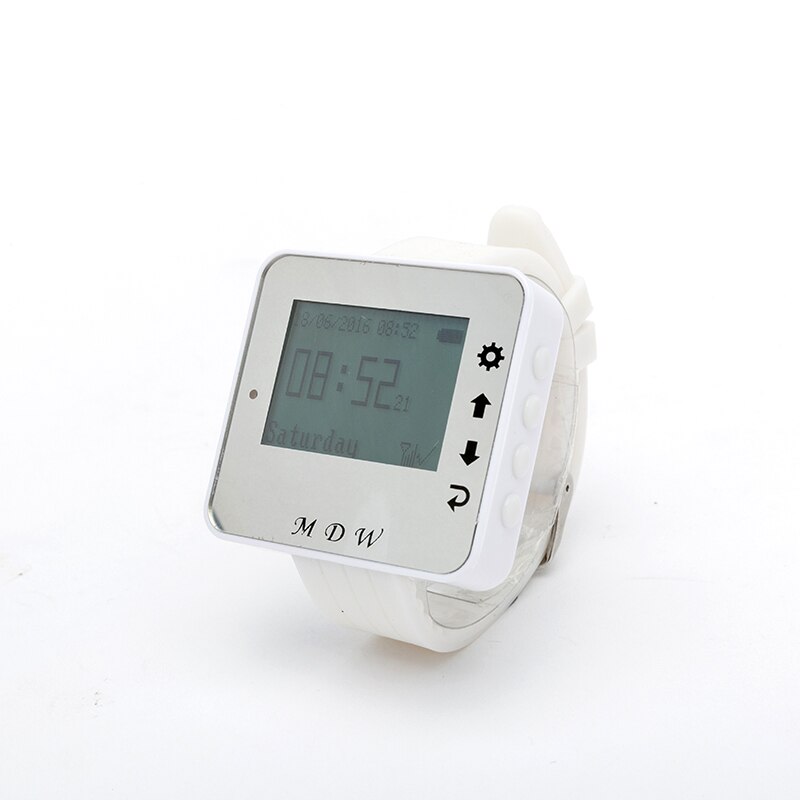 Mindewin 433MHz montre téléavertisseur appel récepteur serveur appel téléavertisseur système d'appel sans fil Restaurant équipements restauration: white