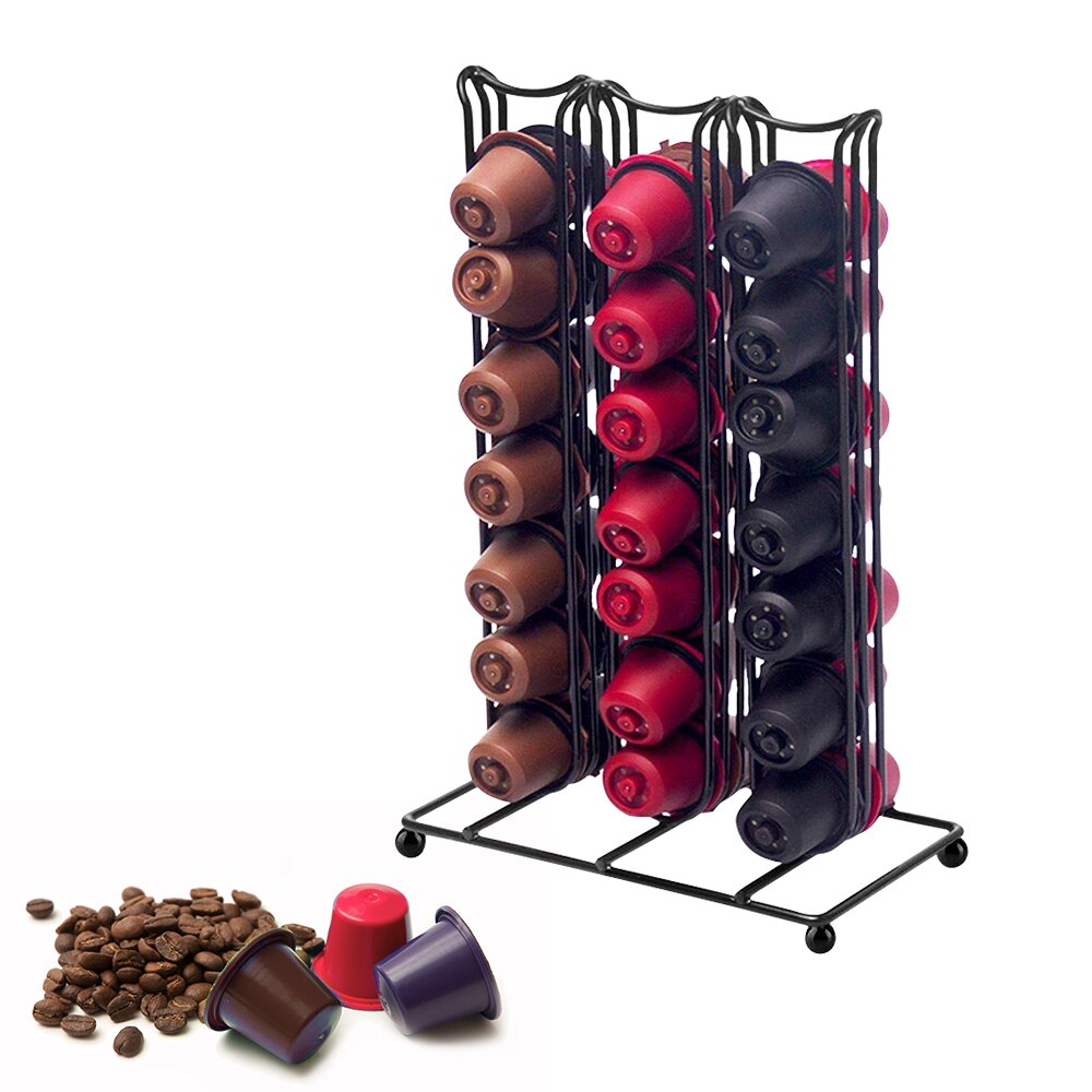 40 kapsler kaffekapsel arrangør oppbevaringsstativ praktiske kaffeskuffer kapselholder til nespresso kaffekapselhyller: C