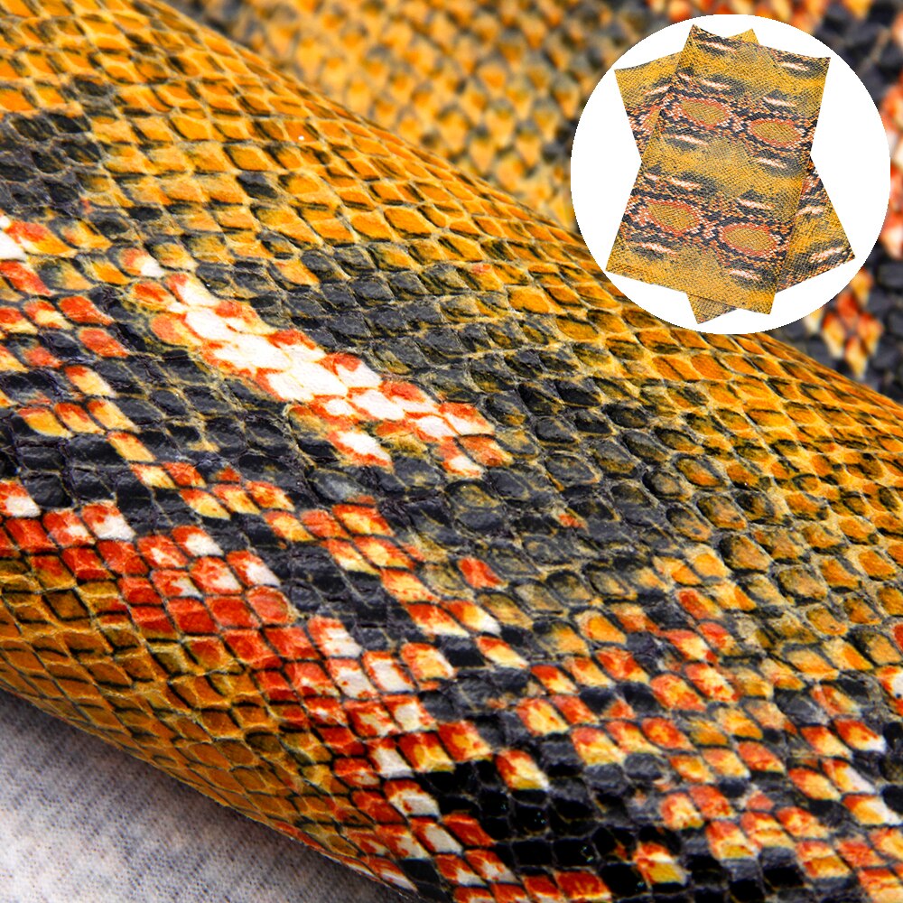 20*34cm Colorful Snake Patterns Faux Leather Fabric Sheets For Making Handmade Earrings Bows,1Yc9615: 1099769002