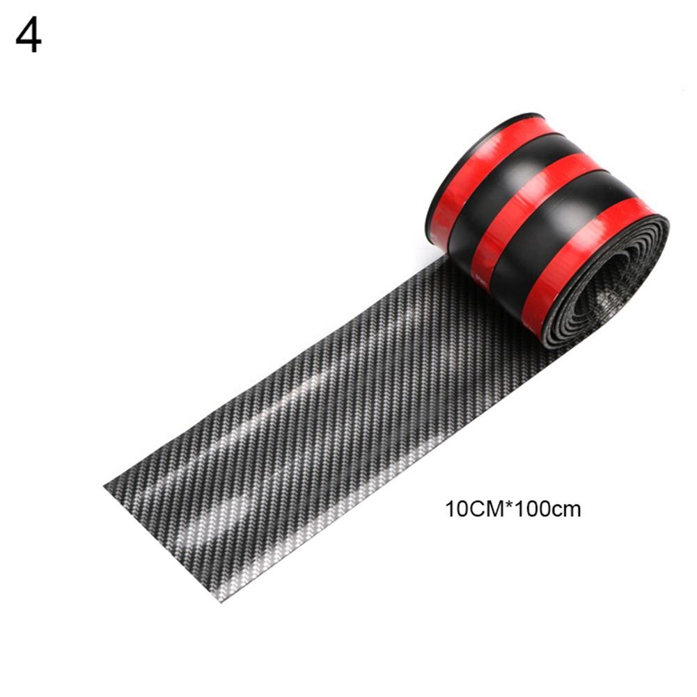 Bil klistermærker kulfiber gummi styling dørkarm beskytter trim universal bil krop beskyttende vinyl tilbehør bil: 10cm 100cm