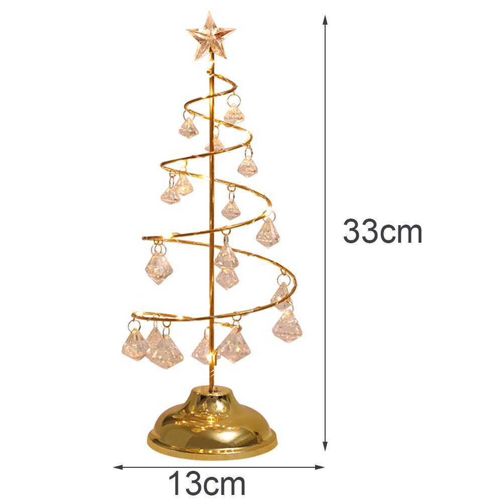 Luz de noche LED de cristal de Color cálido, decoración de árbol de Navidad, lámpara de adorno para dormitorio