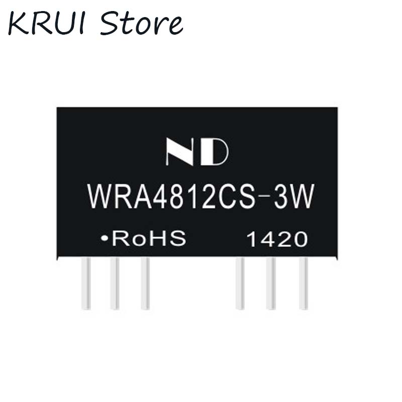 WRA4812CS-3W dc-dc step-down module 48 v naar dual 12 v 3 w geïsoleerde buck converter lage rimpel Vermogen