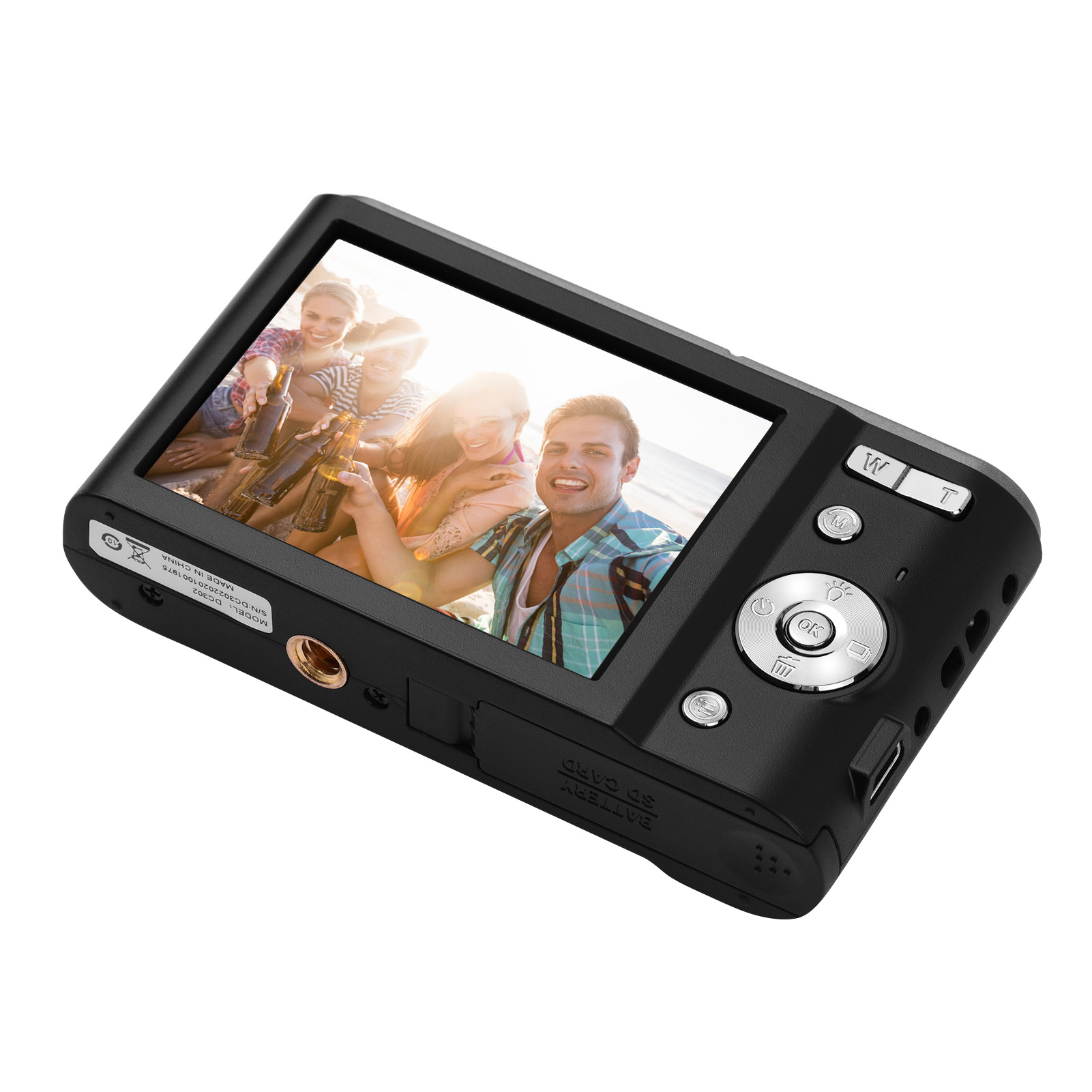 Andoer Mini fotocamera digitale 44MP 2.7K schermo IPS da 2.88 pollici Zoom 16X autoscatto 128GB memoria estesa rilevamento del viso anti-agitazione