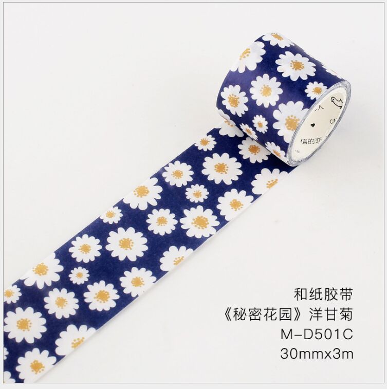 30mm jardin Secret fleur branche marguerite Iris tulipe animal washi ruban bricolage planificateur journal scrapbooking ruban de masquage: Chamomile flower