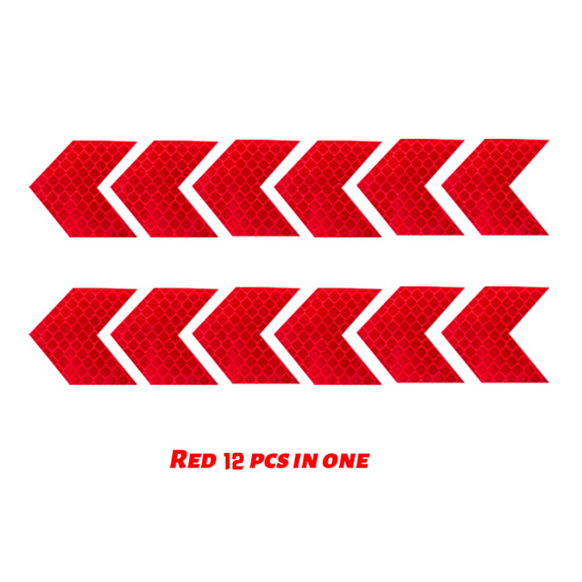 12Pcs Bike Reflecterende Stickers Fiets Spatbord Sticker Auto Motorfiets Fluorescerende Waarschuwing Decor Fietsen Lichtgevende Protector: Red 12pcs in one