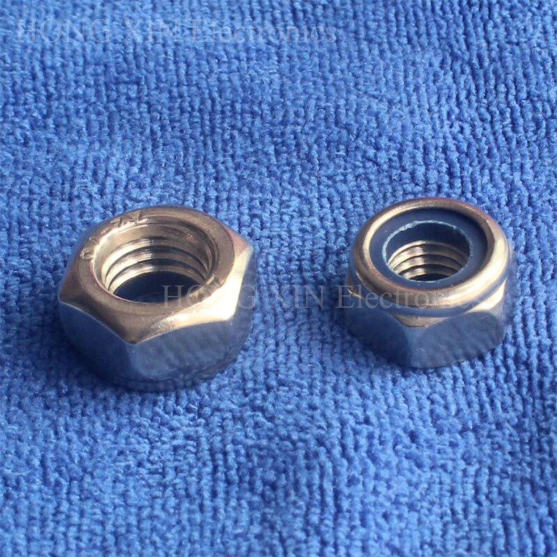 din 985 m2 m2.5 m3 m4 m5 m6 m8 m10 m12 304 rustfritt stål nylon selvlåsende sekskantmutter låsemutter slip låsemutter