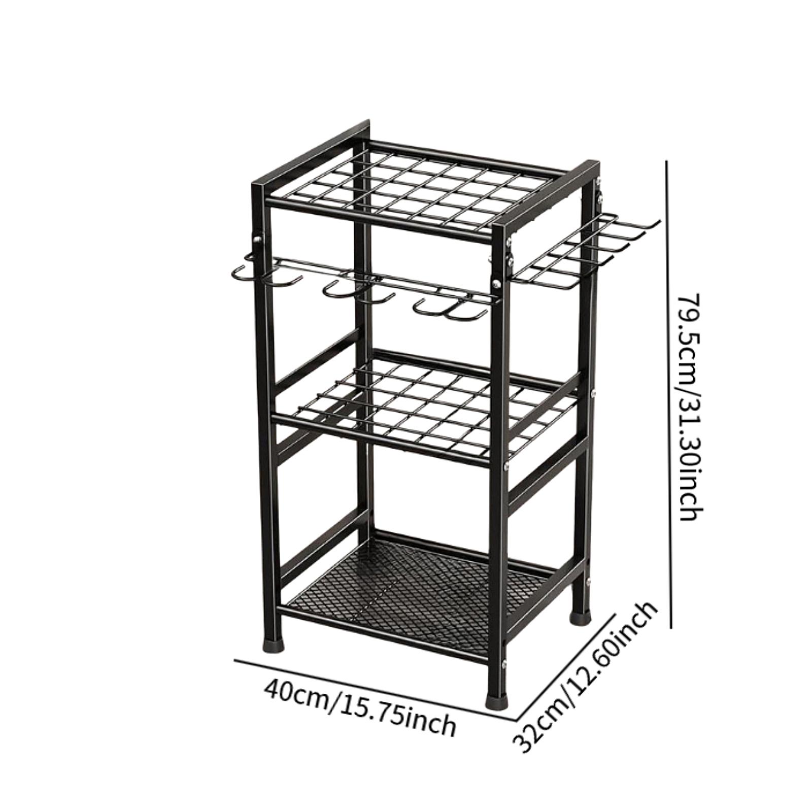 Organizador de herramientas de jardín, estante de utilidad estable, fácil de instalar, estante de almacenamiento de herramientas de garaje, rastrillos, palas, estante para cobertizo, patio, césped exterior: Rojo