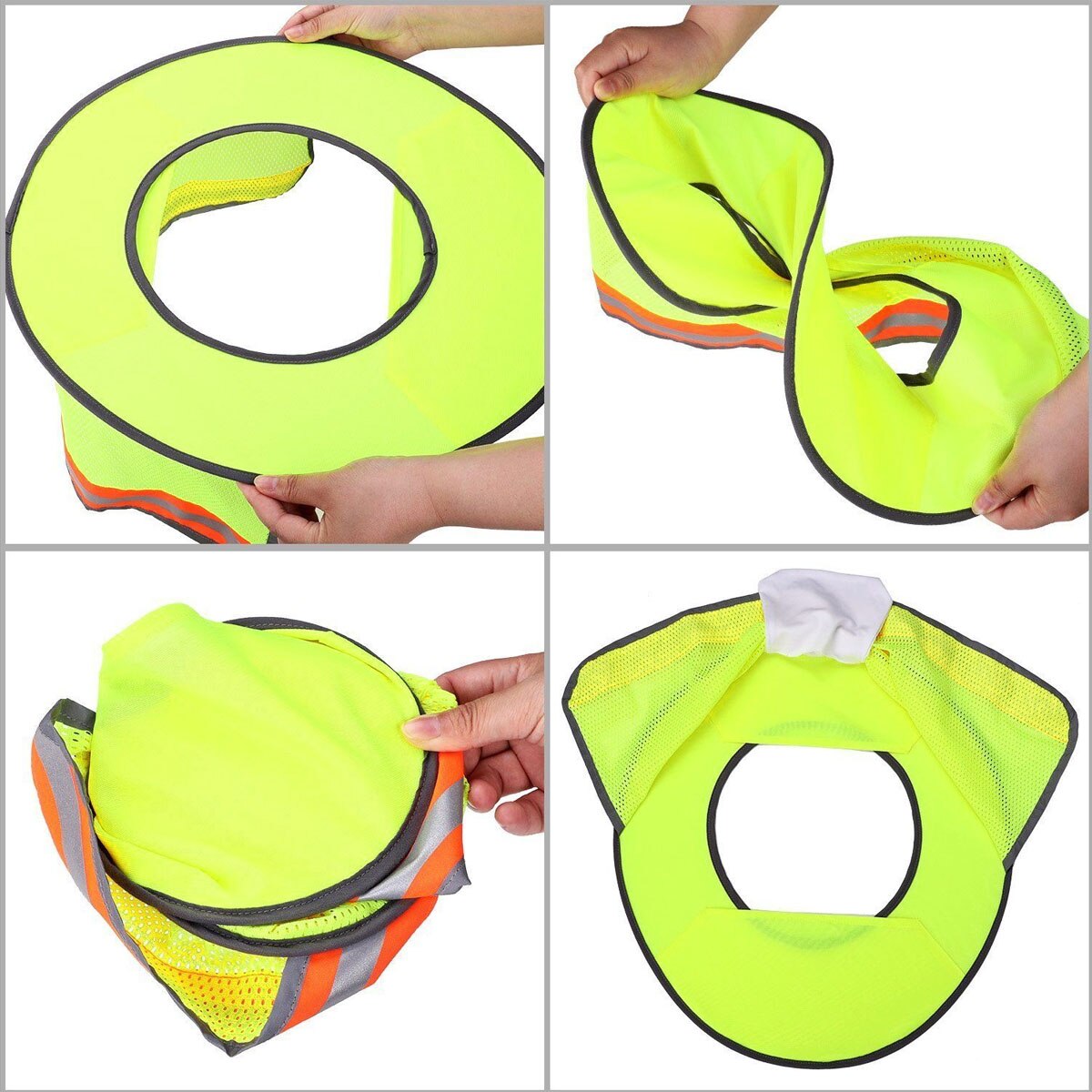 Hard Hat Full Brim Sun Shade Neck Shield Sun Protection With Reflective Strip Visible Mesh For Hardhats Safety Helmet Breathable