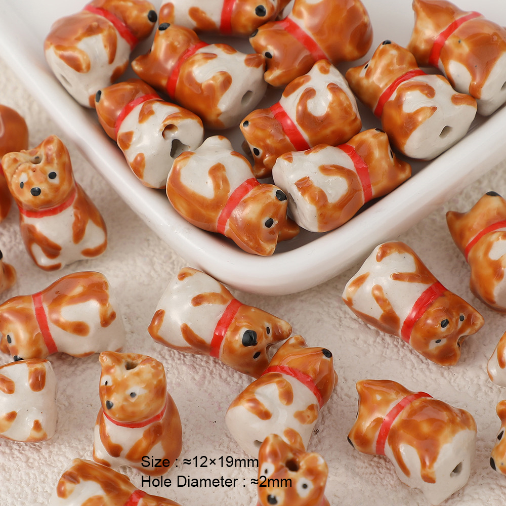 Meibeads 5 Stks/partij Keramische Dieren Kralen Multi Color Losse Spacer Kralen Voor Sieraden Maken Diy Armband Ketting Accessoires: Oranje