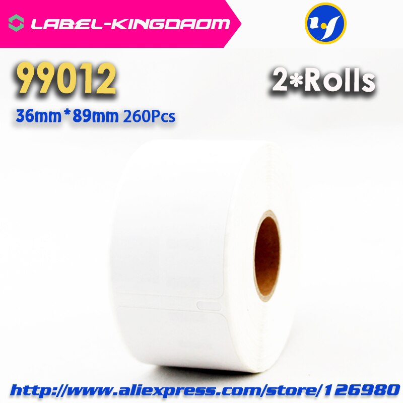 2 Rolls Dymo Compatible 99010/99012/99014/99015/99019/11352/11353/11354/11355/11356/S0904980/S0929120/30915/30252/30256 Label: 99012