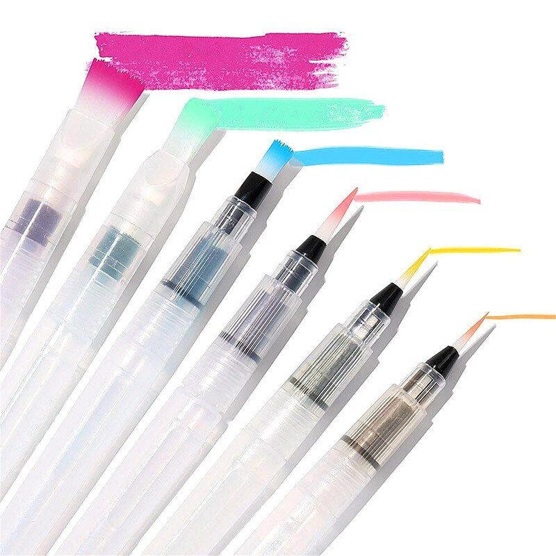 Navulbare Kwast Water Borstel Inkt Pen Water Kleur Zachte Hoofd Kalligrafie Tekening Schilderen Illustratie Pen Markeerstift