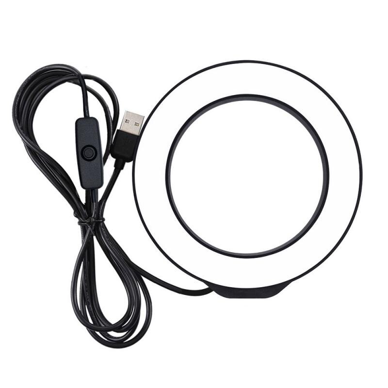 4.7 Inch 12cm USB LED Ring Light Lamp For Vlog Photography Live Tik Tok Video Selfie Ring Light For Makeup Video Live: black