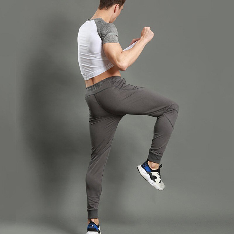 Crossfit Sweatpants Mens Quick Dry Breathable Pants Fitness Tights Joggers Sports Pants Male Gyms Zipper Sportswear M-3XL