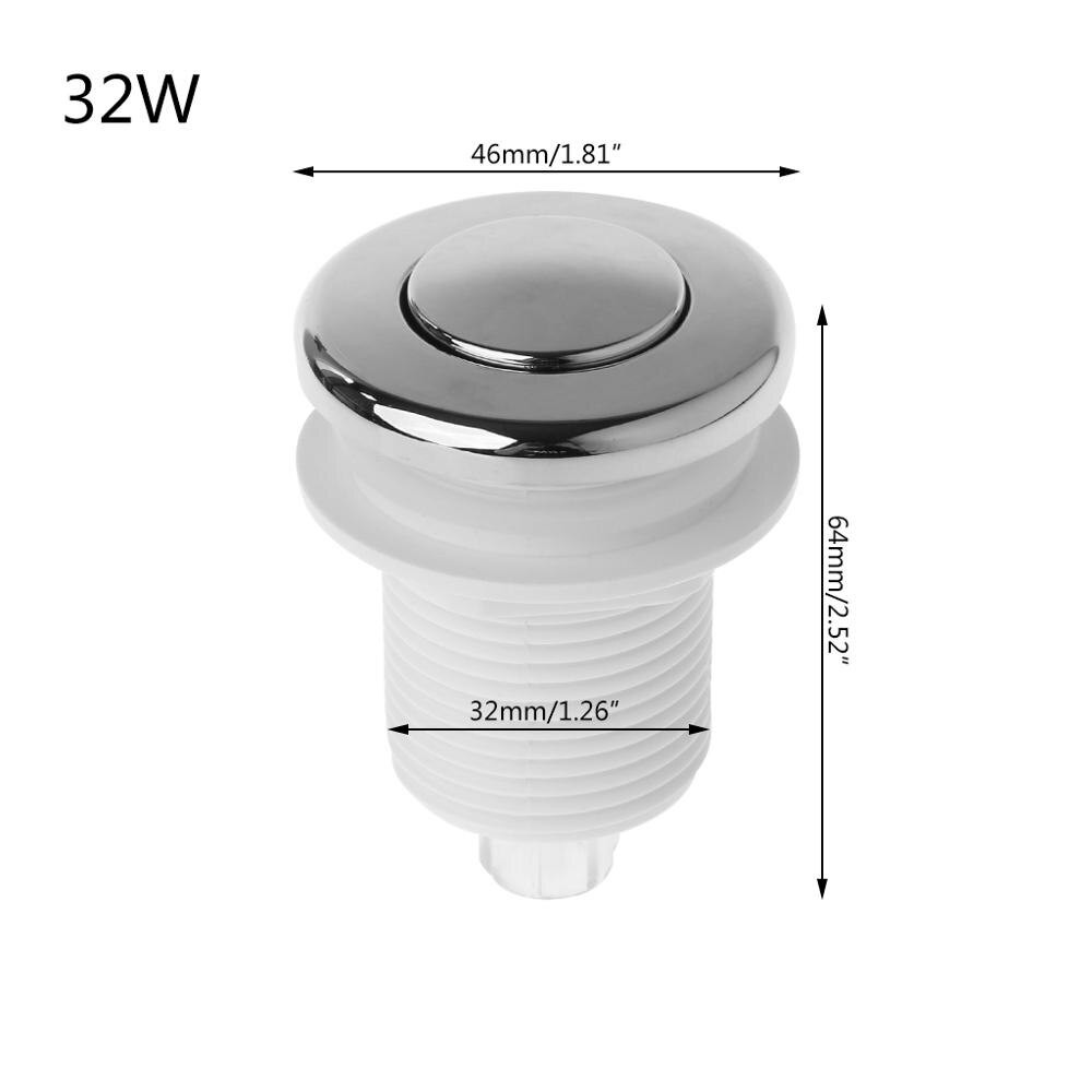 Air Pressure Switch On Off Push Button For Bathtub Garbage Disposal Whirlpool: Black