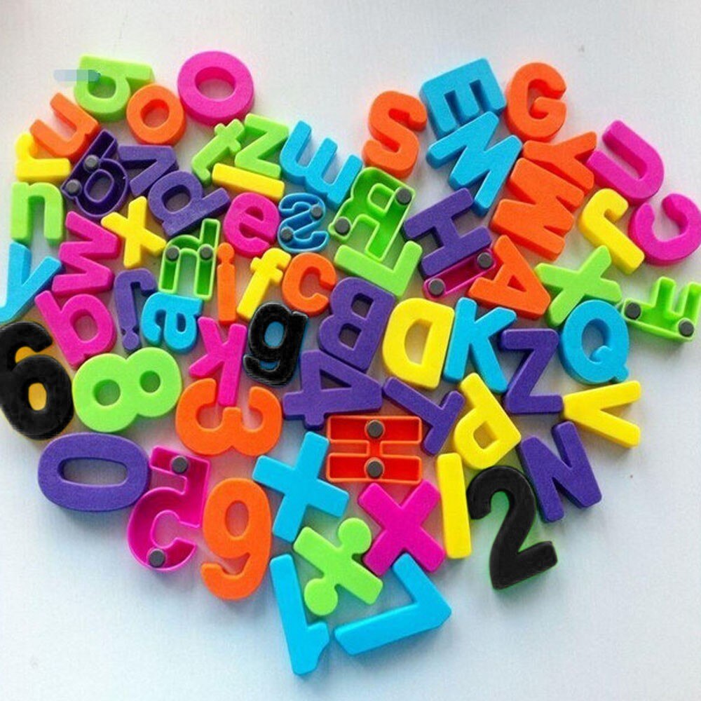 Set Of 26 Colorful Teaching Magnetic Numbers Fridge Magnets Alphabet Number Letters Random Refrigerator Stickers: Default Title