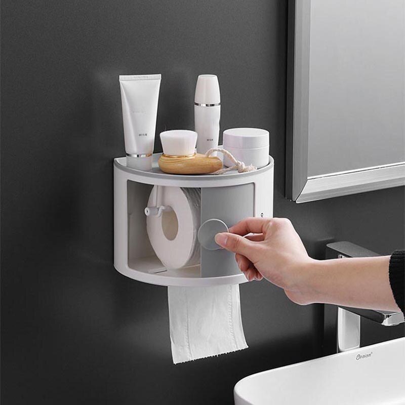 Badkamer Tissue Doos Zelfklevende Tissue Case Waterdichte Opslag Houder Wall Mount Cosmetische Opbergdoos Huishoudelijke