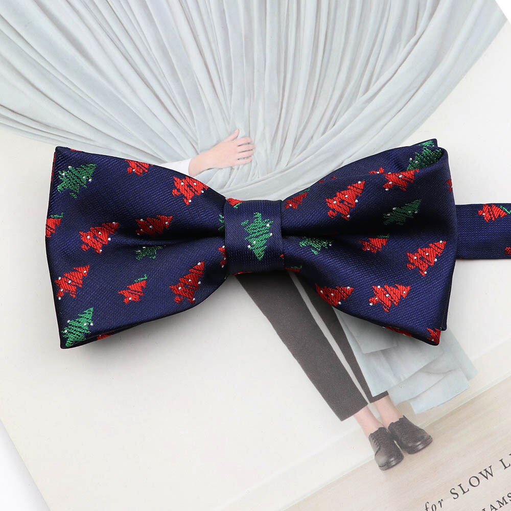 noël noeud papillon ensemble père noël arbre de noël Parent-enfant Polyester rouge bleu papillon Festival accessoire: Adult 5