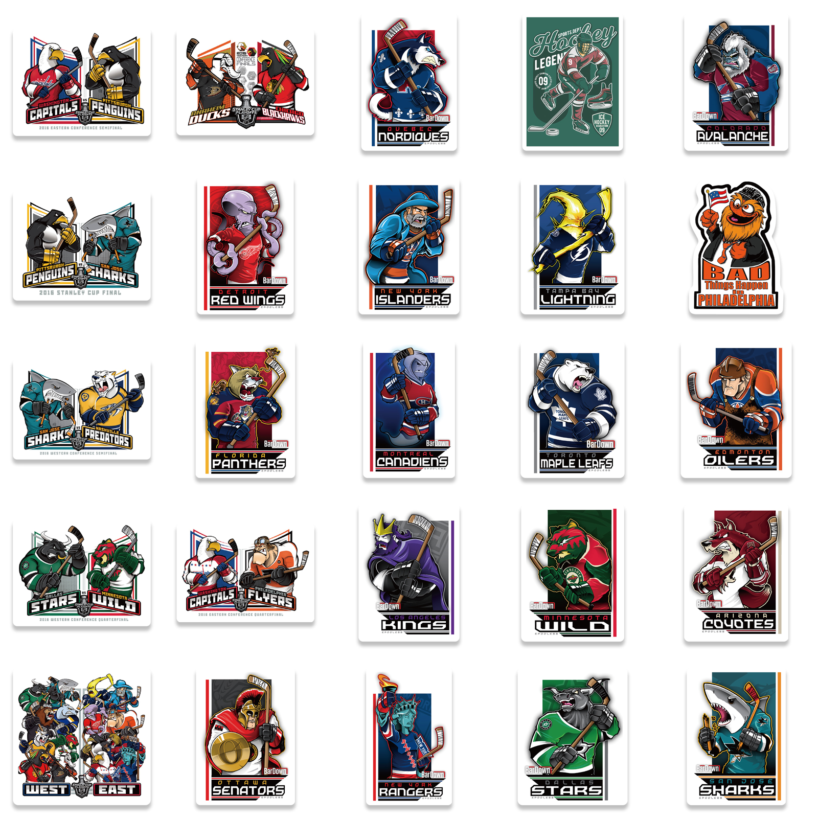 10/30/50 stück eishockey-sport-graffiti-aufkleber, wasserfest, für laptop, gitarre, koffer, dekoration