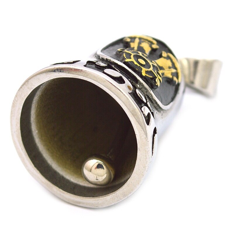 Hommes garçon titane acier Cool aigle vélo moto Style cloche pendentif dernier bijoux