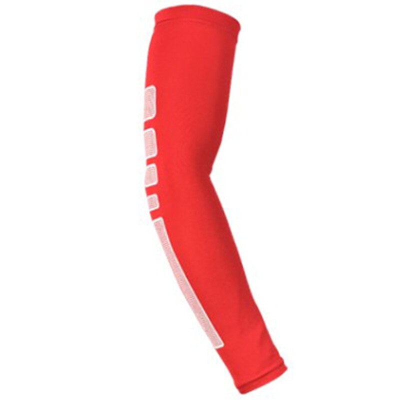 Basketball Armguard Sports Protective Gear Tennis Riding Taekwondo Breathable Warm Long Bracers Sleeve Sunscreen Arm Set: Red / M